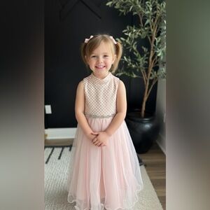 SOLD ‼️NWT Rare Editions Blush Pink Dress Size 6x  elegant with glitter on top